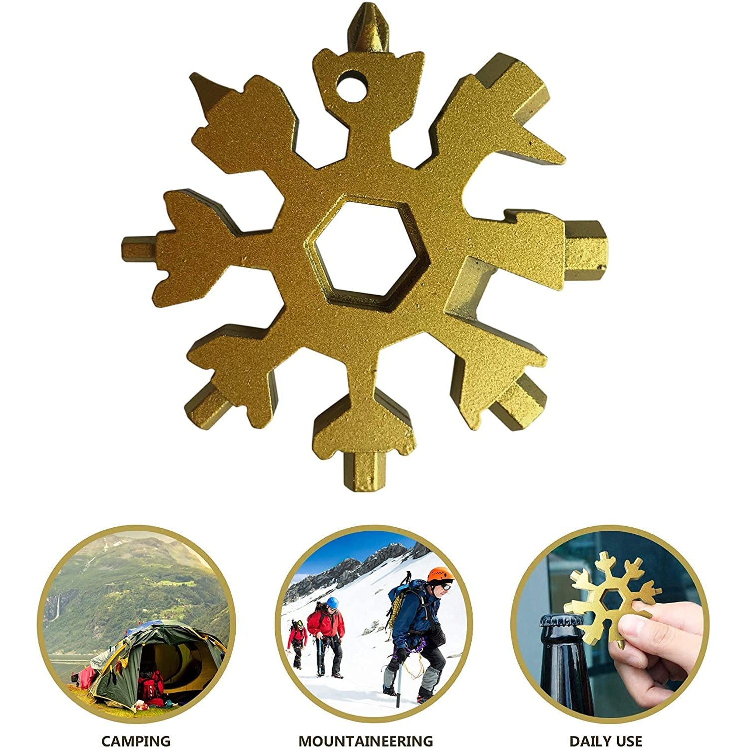 Durable & Portable 18 in 1 Snowflake Multi-Tool, Snowflake Bottle Opener Flat Phillips Screwdriver Kit Wrench Durable & Portable 18 in 1 Snowflake Multi-Tool, Snowflake Bottle Opener Flat Phillips Screwdriver Kit Wrench
